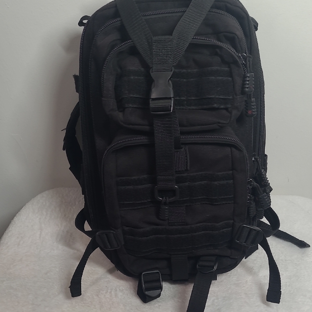 Black Tactical Backpack with MOLLE System - Picture 9 of 13